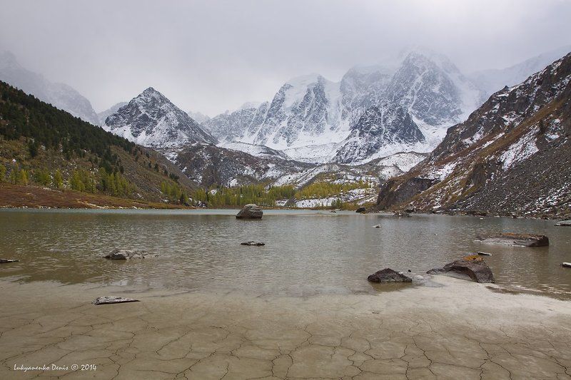 2014, алтай, горы, деревья, камни, озеро, осень, россия, снег ***photo preview