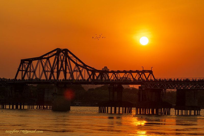 #sunset #bridge #sellingphoto Sunset on the bridge Long Bien - Ha Noi - Viet Namphoto preview
