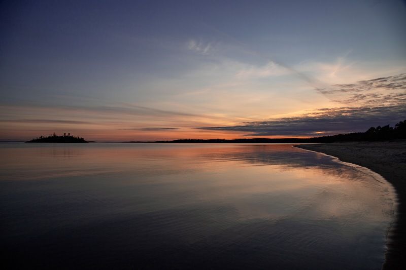 закат Ладожское озеро. Штиль.photo preview