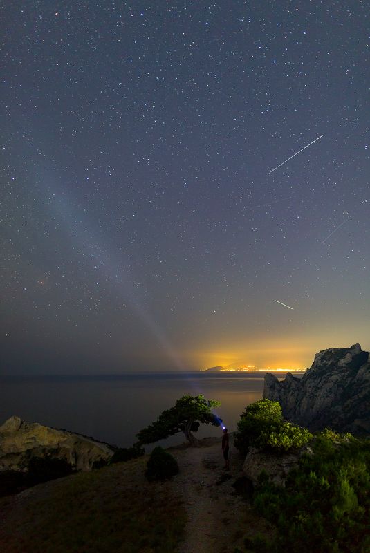 судак, крым, новый свет, черное море, пейзажи крыма, ночной пейзаж, звезды, млечный путь Ночь в Новом Светеphoto preview