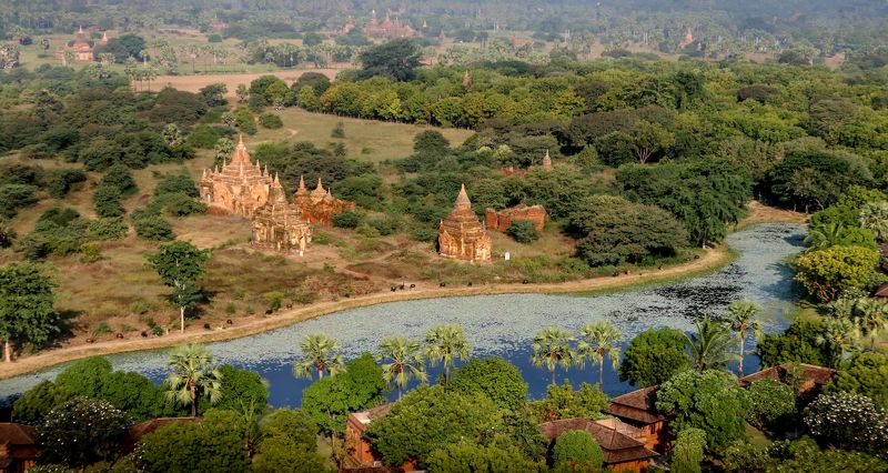 мьянма, баган, нд, полет, азия, индокитай, индокитай нд, бирма Над Баганомphoto preview