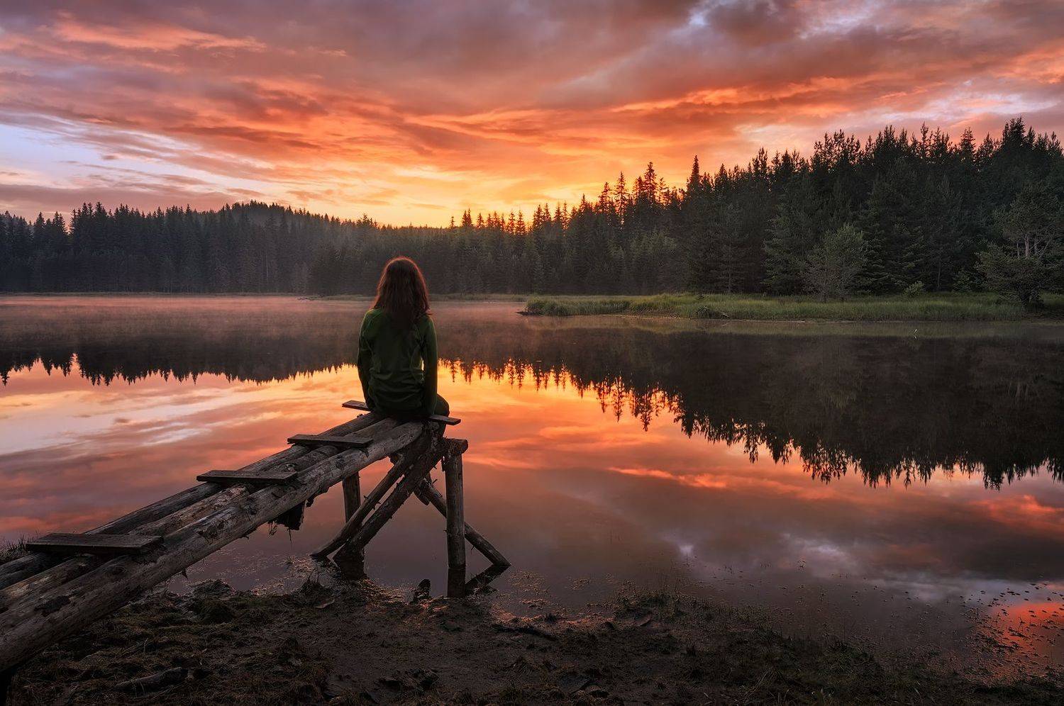 Автор: Эрнест Вахеди закат, рассвет, вечер, облака, озеро, река, болгария, природный парк, озеро, bulgaria, sunset, sunrise, national park, Эрнест Вахеди