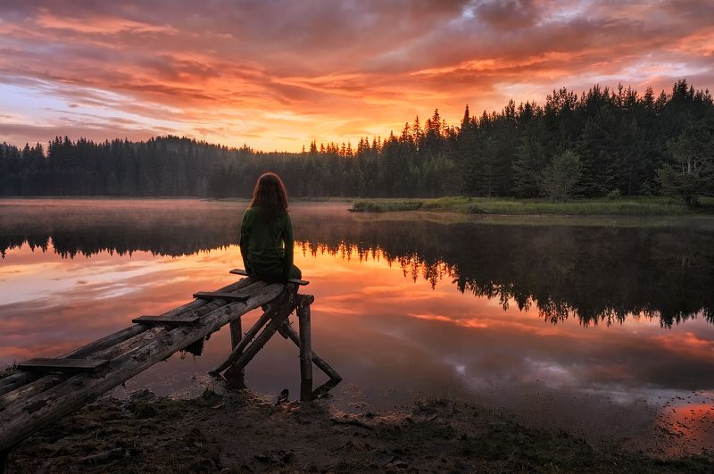 закат, рассвет, вечер, облака, озеро, река, болгария, природный парк, озеро, bulgaria, sunset, sunrise, national park photo preview