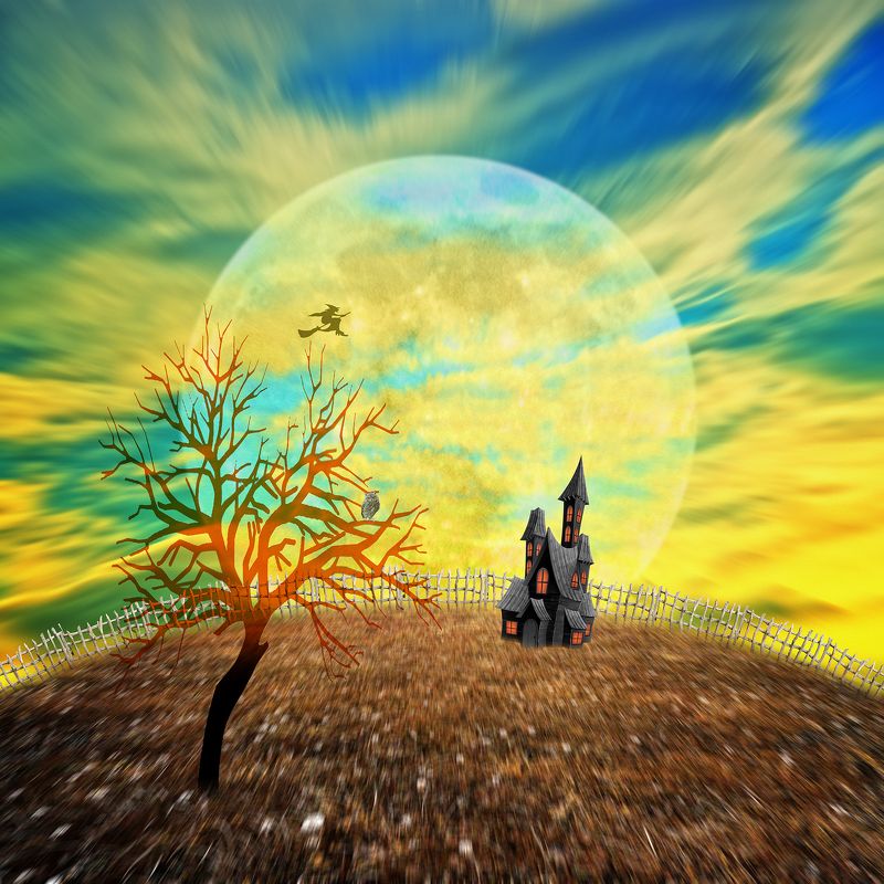 baba yaga, collage, color, colors, concept, conceptual, digital, digital art, editing, fantasy, flight, graphic, photo collage, photography, surreal, surrealism, The Flight of Baba Yagaphoto preview