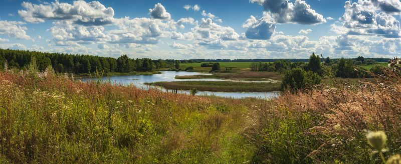 россиия, пейзаж,природа,река,поля,лето,небо Изгиб рекиphoto preview