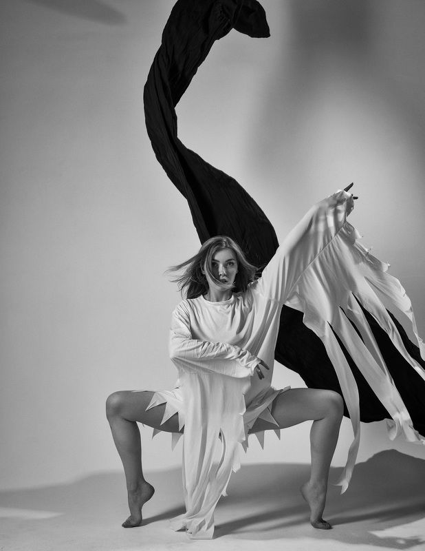 woman, beauty, beautiful, girl, portrait, fashion, model, bw, dance Flightphoto preview