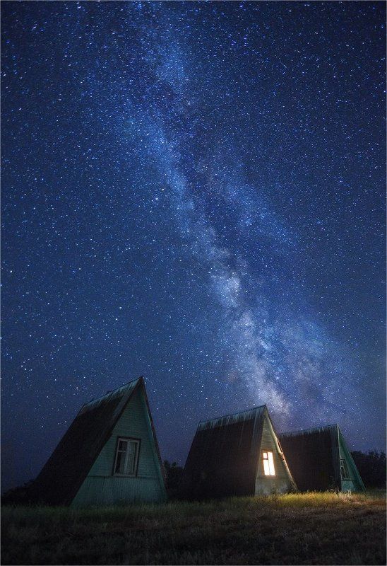 Вселенная, Звезды, Млечный путь, Ночь, Свет, Свет в окне Наединеphoto preview