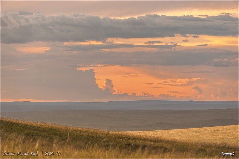 Вечер, Забайкальский район, Закат, Лето, Посёлок Билитуй, Россия, Сибирский федеральный округ, Сопки Закат багрянится над сопкой.photo preview