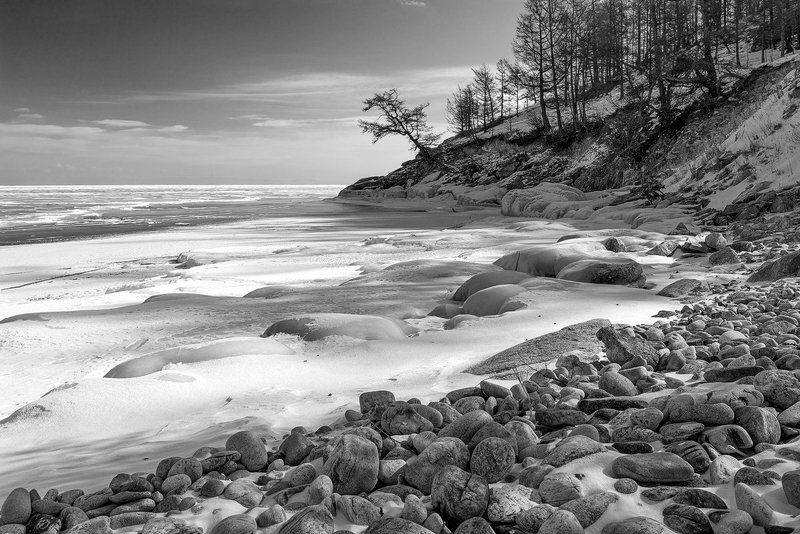 Байкал, Ольхон, Путешествия, Россия, Чб Байкал в ЧБ...photo preview