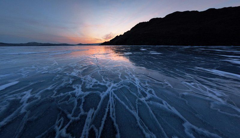 Байкал, Закат, Лёд, Ольхон Лёд залива Хулphoto preview