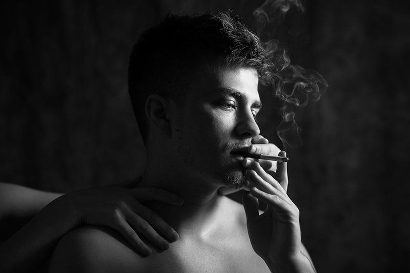 Дым, Мужчина, Портрет, Сигареты, Эротика I Love You Golden Bluephoto preview
