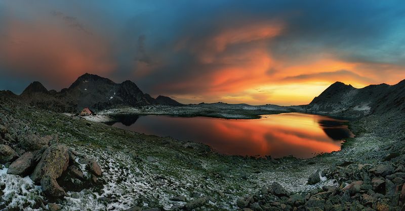 Болгария, Горы, Закат, Озеро, Снег ***photo preview