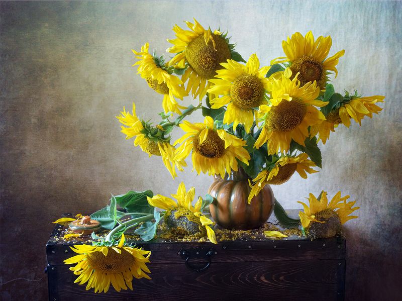 миламиронова, фотонатюрморт, лето, цветы, букет, натюрмортсцветами, подсолнухи, август Солнечный август... фото превью