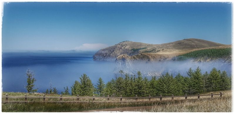 Байкал, туман,пейзаж.  Туман над Байкалом. photo preview