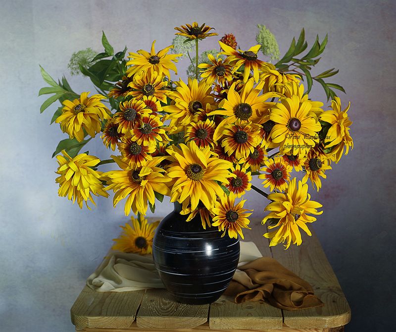 #натюрморт#верапавлухина#цветы#фотонатюрморт#букет#фотоискусство#рудбекия # vk.com/id710716147 С яркими рудбекиями.photo preview