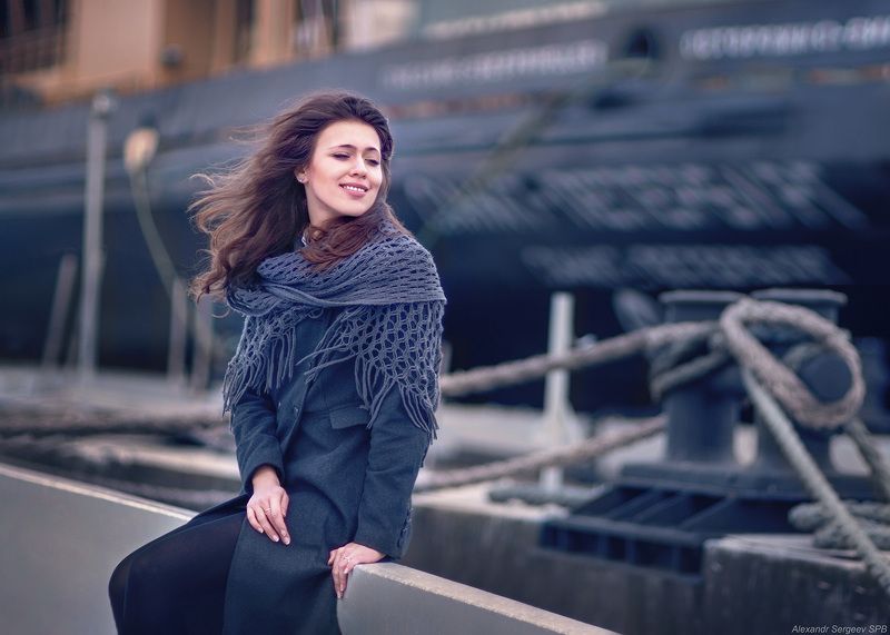 девушка,ветер,бриз,порт,красота,гармония,настроение Бризphoto preview