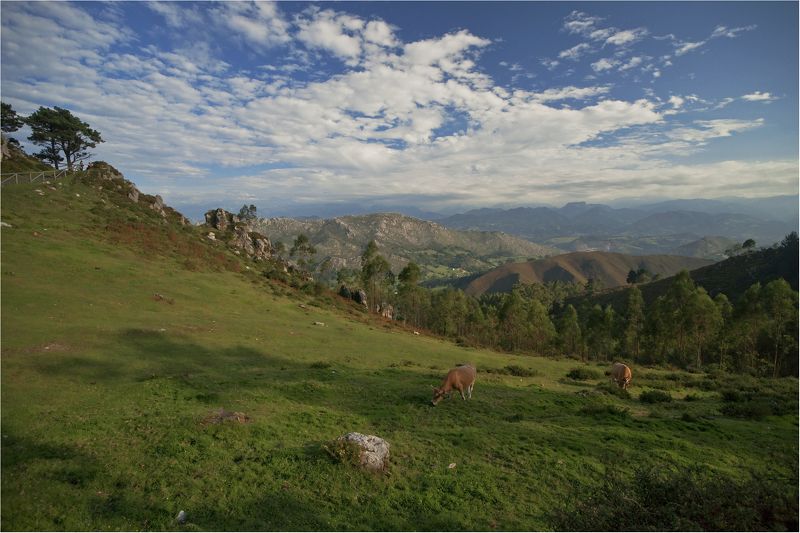 астурия, испания, пейзаж, горы тихий вечер в горах фото превью