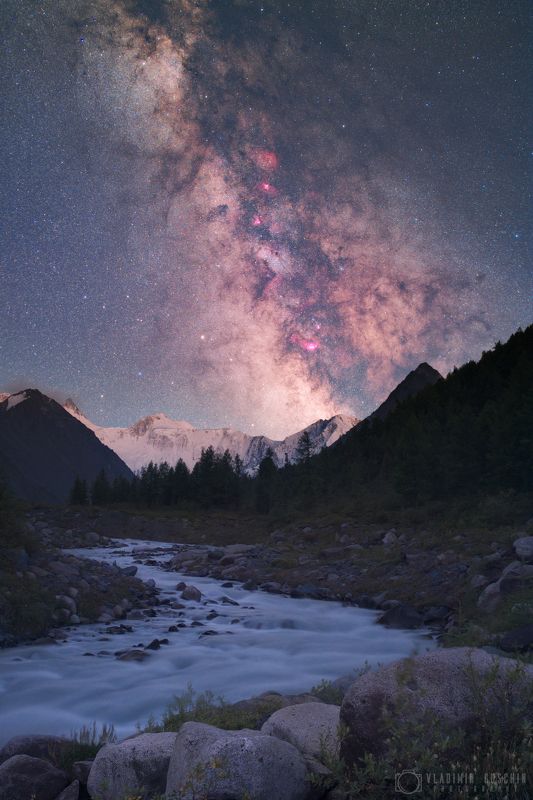 алтай, аккем, млечный путь, белуха, горный алтай Аккемская ночьphoto preview