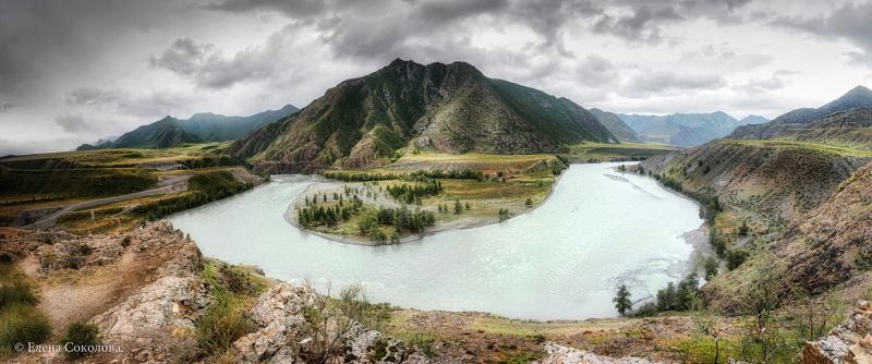 чуя, катунь, алтай, летний пейзаж Слияние рекphoto preview