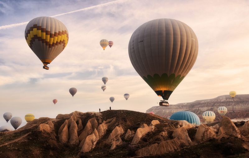 турция, каппадокия, воздушный, шар, утро, рассвет, turkey, cappadocia, baloon, sunset, sunrise, morning photo preview