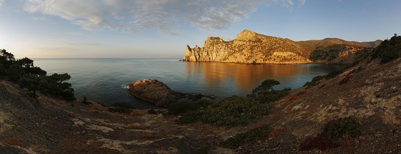 море., крым., пейзаж., скалы., утро. Осенним утром. фото превью