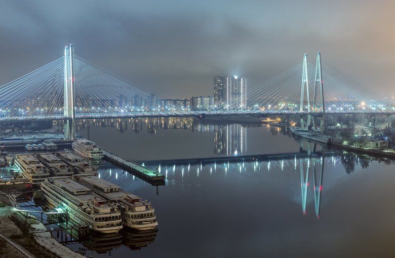 Вантовый мост, Городской пейзаж, Нева, Пейзаж, Питер ***photo preview