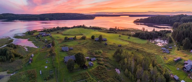 пейзаж, озеро, русский север, лето, россия, архангельская область, деревня, landscape, lake, russian north, summer, russia, arkhangelsk region, village Зехноваphoto preview