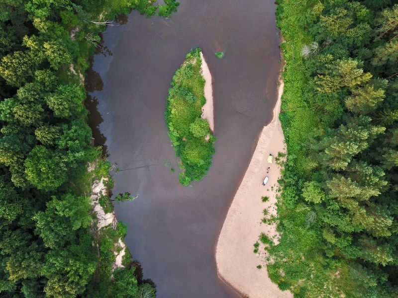 реки, жиздра, калужская область, аэросъемка Уединенный островphoto preview