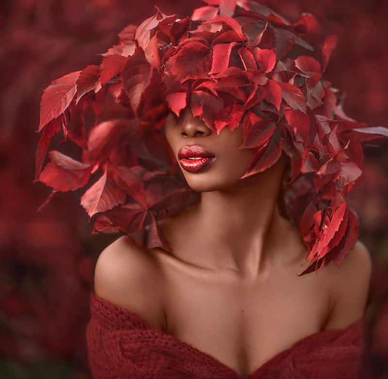 осень, красный, цвет, портрет Красныйphoto preview