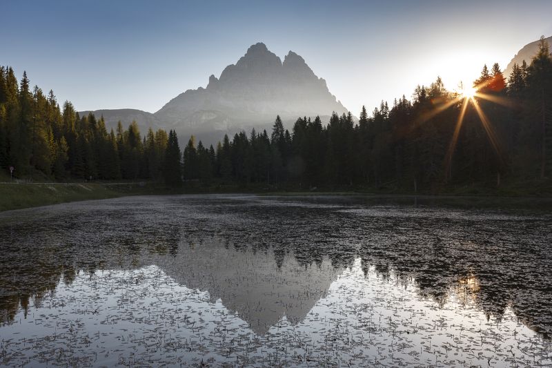 Italy, dolomiti, landscape, sunrise, lake, Lago Antornophoto preview