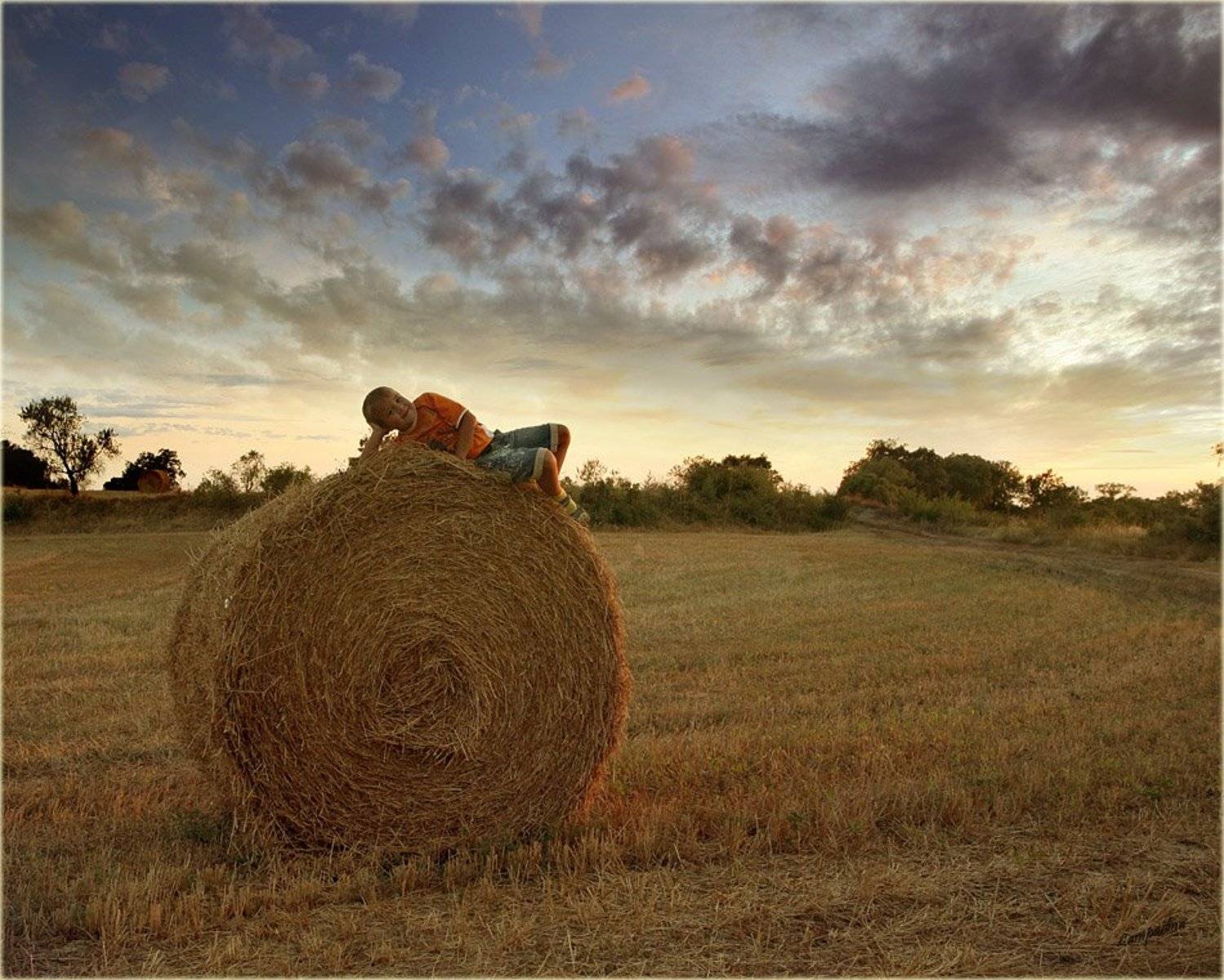испания, закат, ребенок, сено, Lampadina (Svetlana Maximova)