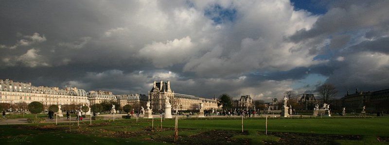 франция, париж, лувр, тюльрьи, вид, туча, небо Небо над Лувромphoto preview