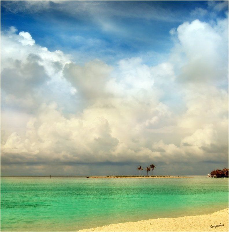 индийский океан, мальдивы, остров-отель парадайз Три тополя на Плющихе (по-мальдивски) фото превью