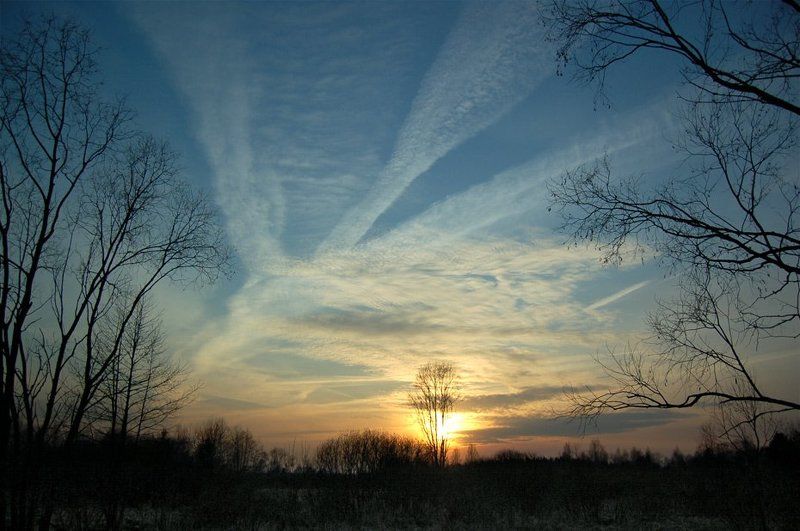 закат, небо Перед тягой вальдшнепаphoto preview