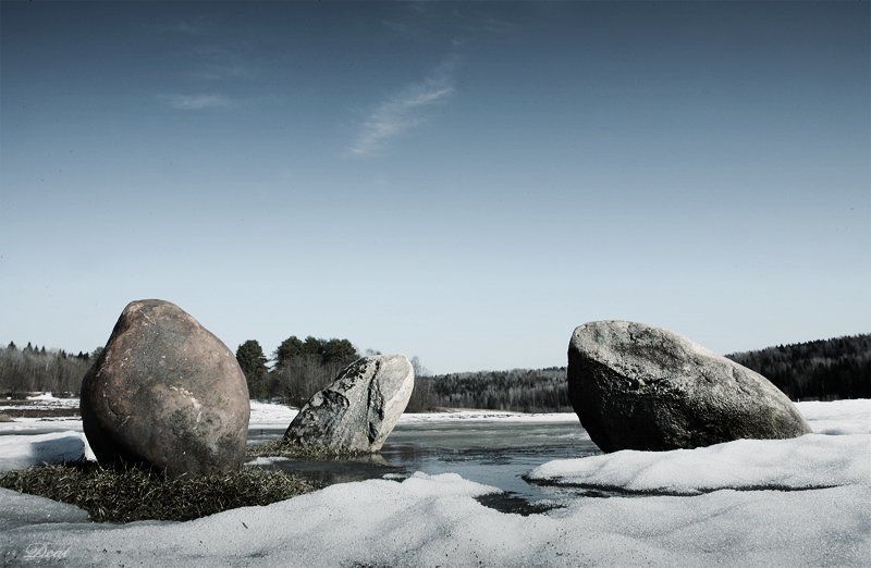 камни, природа, снег, весна, молчание Молчаниеphoto preview
