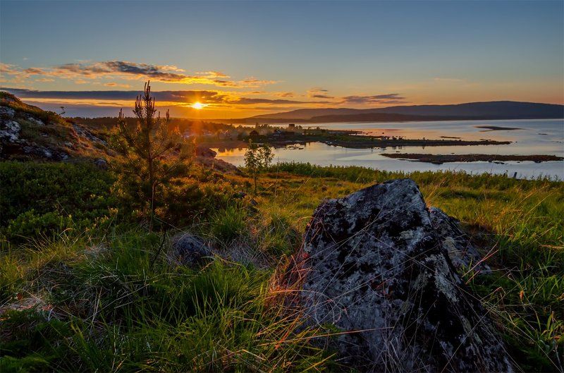 белое море, закат, кольский п-ов, лето, море, панорама, пейзаж, природа, путешествие, север, туризм Белое мореphoto preview