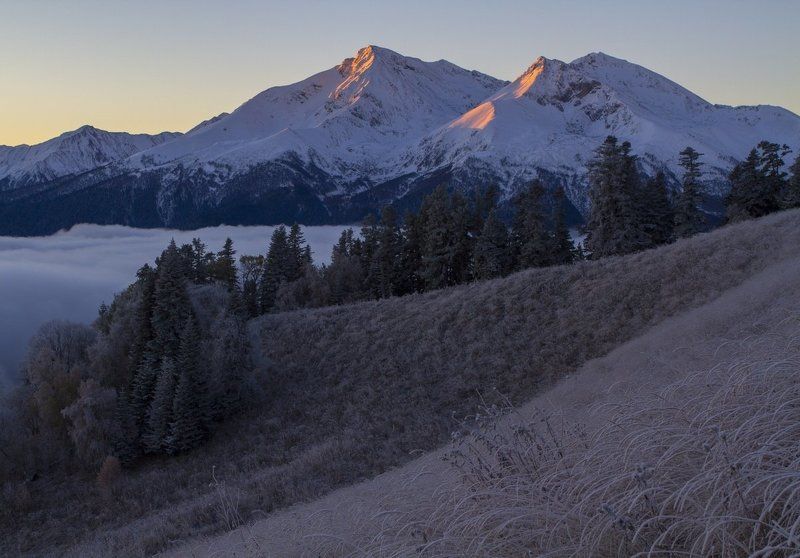 Алоус, Гора, Иней, кавказ, Кавказский заповедник, Рассвет, Северо-западный кавказ, Утро Предзимьеphoto preview