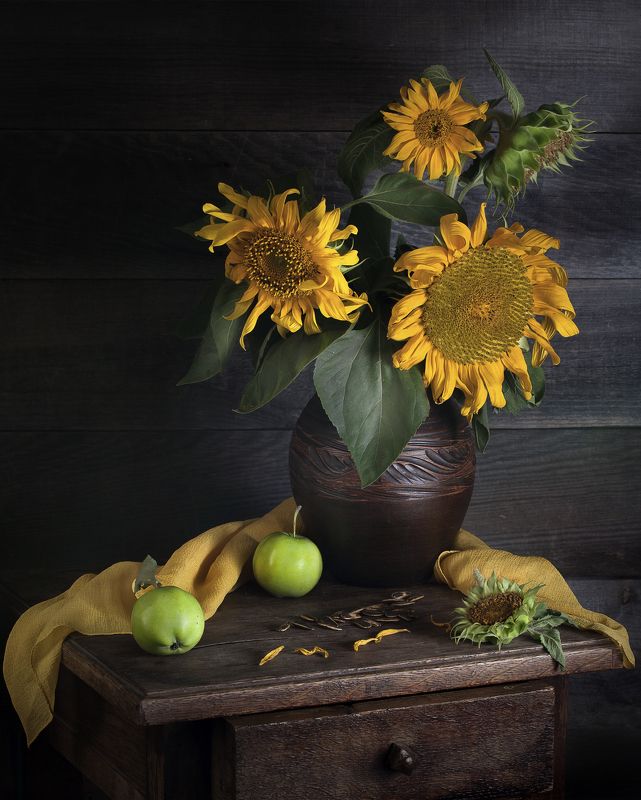 Вечер, подсолнухи.photo preview