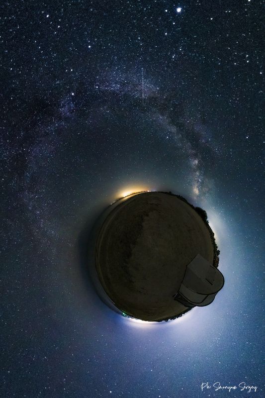 little planet, сферическая, панорама, млечный путь 3-я планета от Солнцаphoto preview