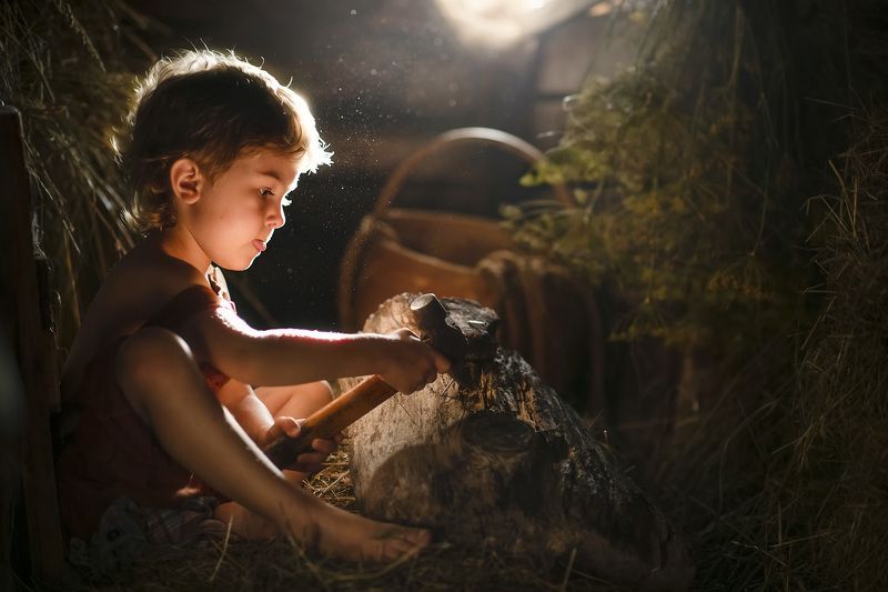 ребенок, мальчик,лето,деревня За работойphoto preview