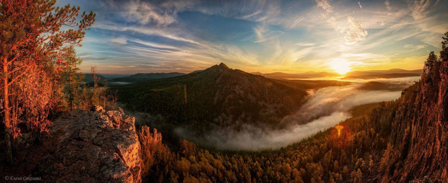 Хребет Караташ. Автор: Соколова Елена караташ, зубы шурале, айгир, горы, закат, вечер, пейзаж, осень, Соколова Елена