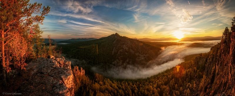 караташ, зубы шурале, айгир, горы, закат, вечер, пейзаж, осень Хребет Караташphoto preview