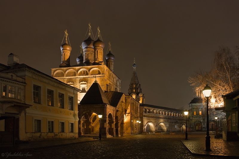 город, архитектура, москва, вечер, храм, крутицкое подворье ***photo preview