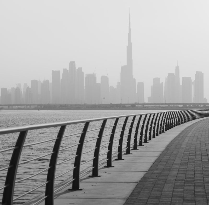 dubai, uae, city, skyline, architecture, burj khalifa Dubai in b/wphoto preview