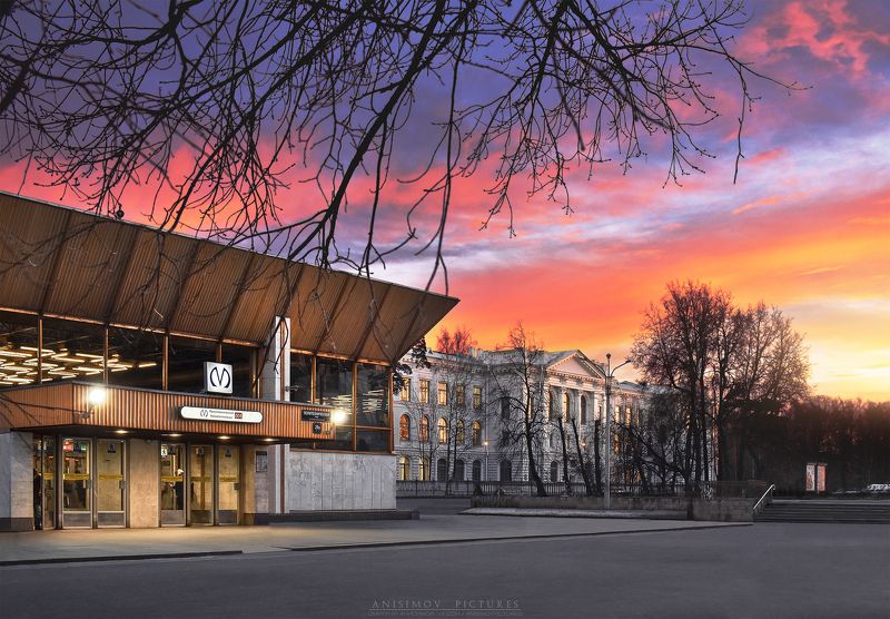 закат, спб, санкт-петербург, архитектура, город, осень Политехническаяphoto preview