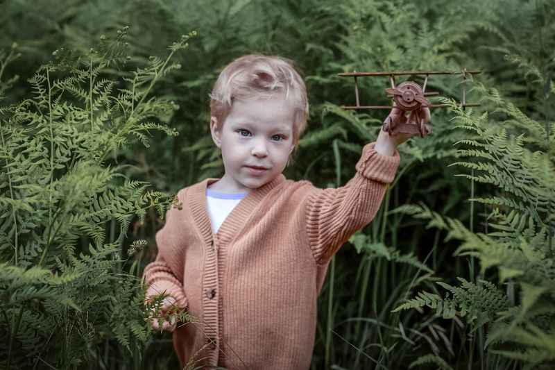 ретро, авиация, самолет, мальчик, папоротник Авиаторphoto preview