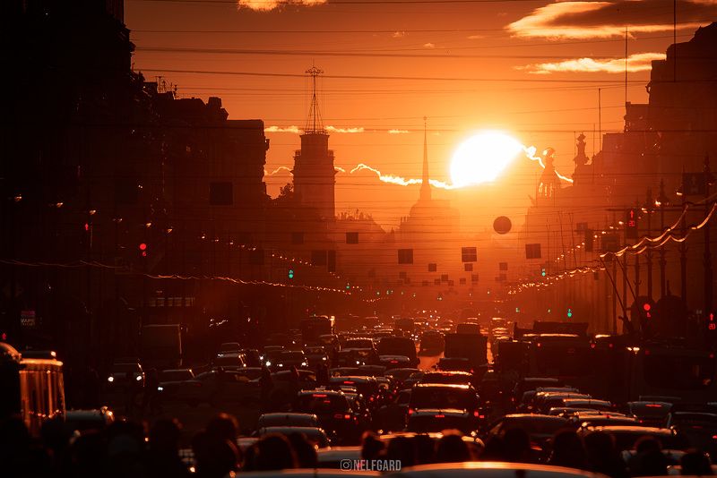 Санкт-Петербург, Невский проспект, закат Невский проспект на закатеphoto preview