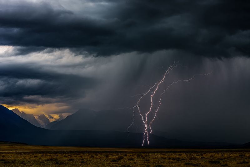 актру, горы, шторм, молния Шторм над Актру.photo preview