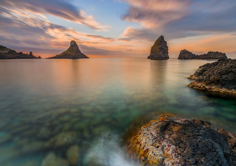 sunset, photo, seascape, landscape, 35awards, sicilia Il paese dei ciclopiphoto preview