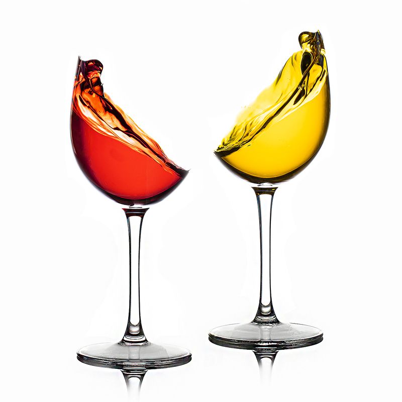 бокал, стекло, всплеск, красный, жёлтый Splashesphoto preview